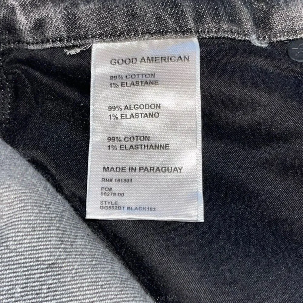 Good American Good Girlfriend Jean Womens 2 26‎ In Black Style GG602BT High Rise